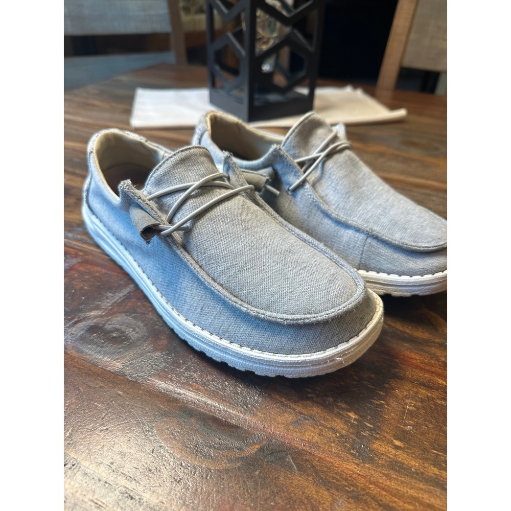 Hey Dude Wendy Stretch Fleece Loafers Glacier Gray Womens 8 Slip On Shoes
